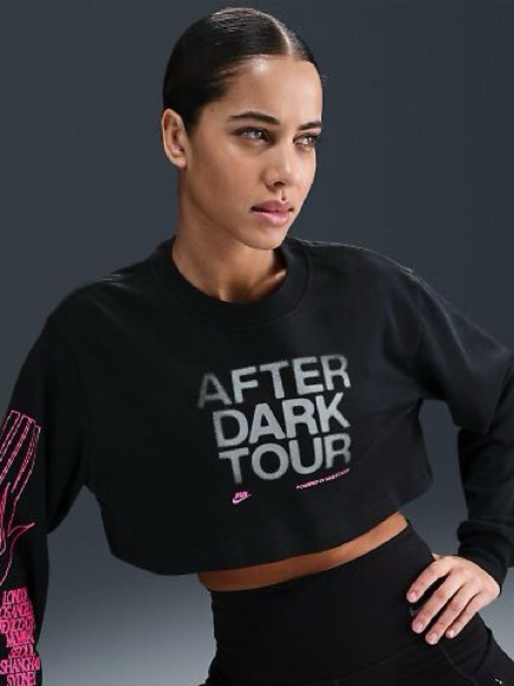 Nike After Dark Tour Women's Oversized Long-Sleeve Cropped T-Shirt - Picture 6 of 17